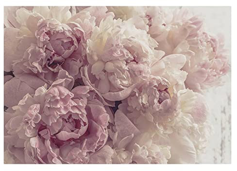 Fototapete Blumen Pfingstrose 3D Effekt Rosen Romantisch Moderne Wohnzimmer Schlafzimmer Vlies Tapete Motivtapeten UV-Beständig Montagefertig (416x254 cm - 4 Bahnen)