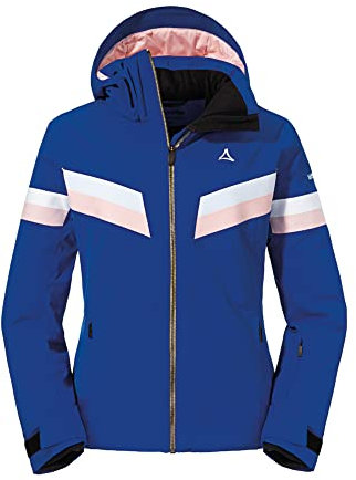 Schöffel Damen Ski Jkt Brunnenkopf2 L, wasserdichte Skijacke mit 4-Wege-Stretch, warme und atmungsaktive Outdoorjacke mit abnehmbarer Kapuze, cool cobalt, 46