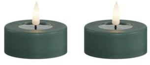 Deluxe Homeart Indoor Flameless LED Jumbo Tealight Set - with Real Flame™ Technology - Battery Powered Candle (Jade Green)