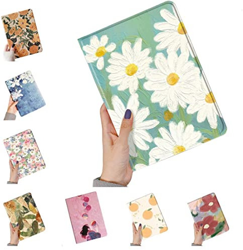 Floral Case for iPad Pro 12.9 inch 6th/5th/4th/3rd Generation 2022/2021/2020/2018 Flower Pattern Cute Slim Leather Folio Smart Cover with Pencil Holder Auto Sleep/Wake