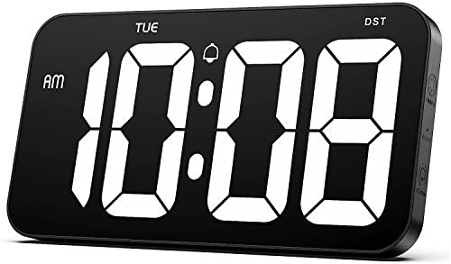 Digital Wall Clock Large Display,10.8” USB Power LED Wall Clock with Jumbo Clear Digits, Week,Date,Time Memory,Adjustable Brightness, Desk Clock For Living Room,Kitchen, Bedroom,Classroom,Office,Gym