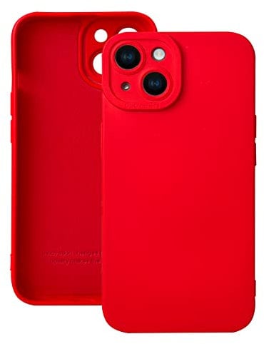 LOOKSEVEN for iPhone 14 Case, Red Silicone TPU Rubber Back Cover Case Compatible for iPhone 14 (6.1 inch)