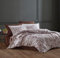 ZIRVEHOME Satin Bettwäsche-Set 240x220 cm. 5 teilig, beige- braun Blatt Gemustert, 100% Baumwollsatin Bettgarnitur mit extra 50x70 cm Kissenbezug, Mass V1