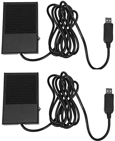 Fuzzbat 2 x USB Fußschalter Metall Fußschalter Tastatur Pedal für PC Computer USB Action Switch Steuerung Tastenfunktionen