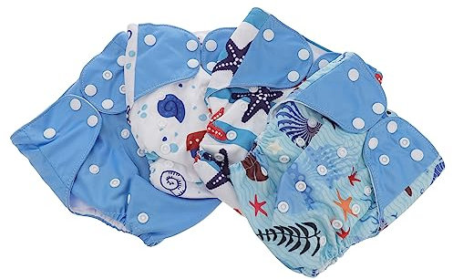 GALPADA 4 Stück Waschbare Windeln Babywindeln Kleinkind-Trainingshosen Windeln Für Neugeborene Verstellbare Babywindeln Stoffwindeln Windelüberzug Polyester Blau Auslaufsichere