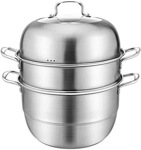 ZAANU Olla de Vapor de Acero Inoxidable, Cocina de inducción, Cocina de Gas, Olla Universal para cocinar (3 Niveles, 32cm)