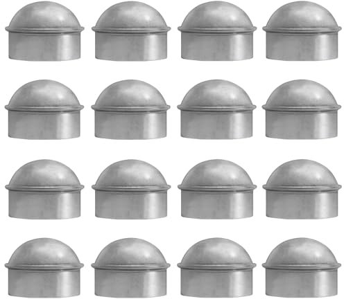 [16 Stück] 4,5 cm Kettenglied-Zaunpfostenkappe, verzinkter Stahl Zaunklemmenkappen für 3,5 cm Außendurchmesser/Rohr.