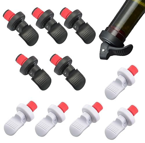 Wine Stoppers, 10 Pcs Wine Bottle Stopper, Plastic Vacuum Seal Leak Proof Bottle Stopper Wine Corks, Wine Bottle Lid Vacuum Plug for Wine Champagne Beer