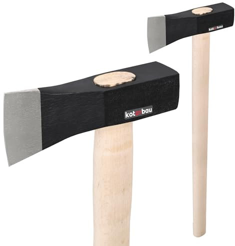 KOTARBAU® Axthammer 3 kg Handbeil Spalthammer mit Holzstiel 90 cm Camping Axt Universalaxt Spaltbeil für Garten und Wald