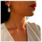 ONDEGO® Zirkonia Silber Tropfen Ohrringe Glitzer Ohrhänger Schmuck Creolen lang Strass Ohrstecker Damen Geschenk