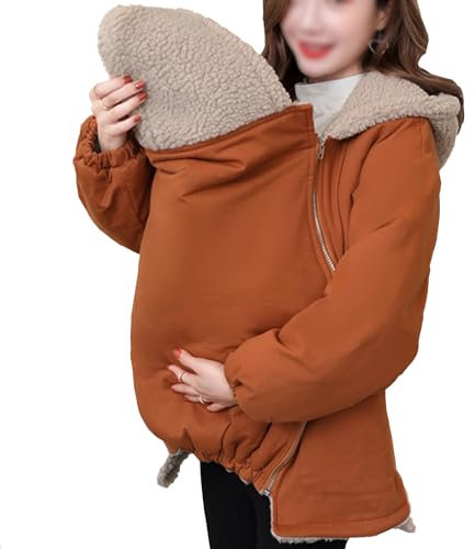 MZYZPPBD Hiver Maternité Manteau Grossesse Multifonction Veste De Portage Bebe Sweat À Capuche Femme Kangourou Blouson Softshell Manteaux Poignets Élastiques Porte-Bébé Veste,B,XXL