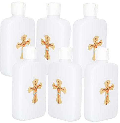 Cabilock 6pièces Bouteilles Vides De Saint Eau Avec Croix Récipients Catholiques Pour Décorations Religieuses Et Stockage De Liquides