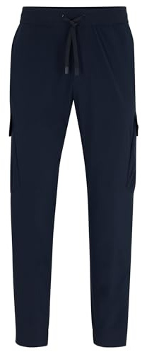 BOSS Herren T Urbanex-CargoLight Tapered-Fit Hose aus bügelleichter Stretch-Popeline