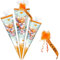 alles-meine.de GmbH Schultüte - mit 3D Glitzer - Effekt ! - süßer Fuchs - 50-85 cm - Größe wählbar - inkl. Name + Verschluß-Schleife - Zuckertüte - Tüll Abschluß - eckig/rund..
