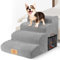MASTERTOP Scale per Cani a 4 Gradini in Spugna ad Alta Densità, Scala Antiscivolo per Animali Domestici, Scaletta Spugna Ccuccioli per Divano Letto con Fodera Rimovibile (Grigio)