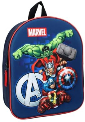 mybagstory - Rucksack Avengers für Jungen, Blau, 32 cm | Ideal für Schule, Kindergarten und Grundschule, mit verstellbaren Trägern - eine perfekte Geschenkidee.
