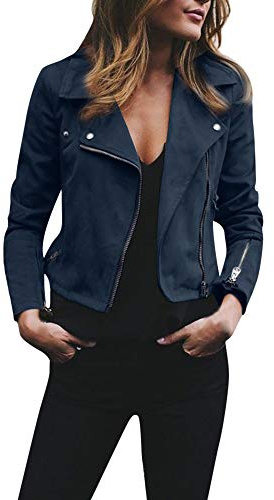 SCBFDI Vestes Légères Womens Oversized Veste en Cuir Manteau Moto Biker | Printemps Randonnée Motocycle Veste Mode d'Automne Tenues d'Hiver Manteaux Femme Grandes Tailles