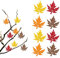 8Stk Herbstblätter Deko Hängend, Herbstdeko zum Aufhängen, Fensterdeko Herbst Hängend Non-Woven Fabric Blätter Thanksgiving Deko Ahornblattanhänger Herbst Geburtstags Party Deko Zubehör, 10x9.5cm
