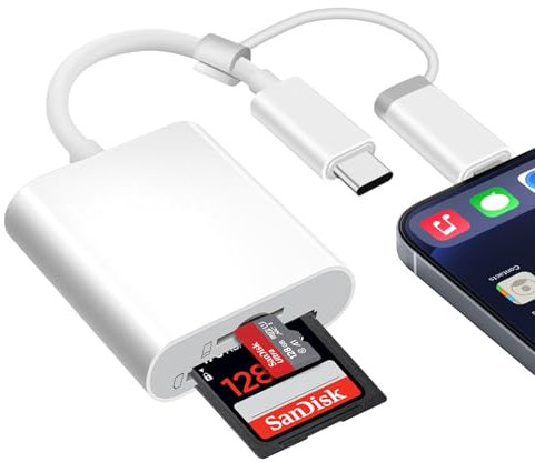 Lecteur de Carte SD pour i-Phone USB C, 2 en 1 Lecteur de Carte SD pour Micro SD/TF, Adaptateur de Carte Micro SD, Lecteurs Carte Mémoire, SD Card Reader pour iPad MacBook Android Galaxy S20/S21