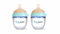HappyMami - Set de 2 Biberons 150ml en Forme de Sein, Couleur Turquoise, Tétine en Silicone de Qualité Médicale, Double Système Anti-Colique, sans BPA, Lavable au Lave-vaisselle, Chauffe-biberon
