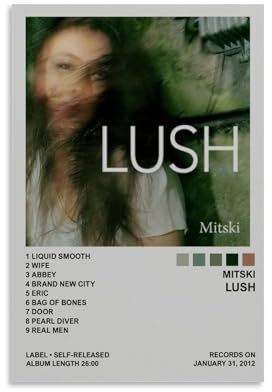 Mitski-Poster, Motiv: üppiges Album, Leinwand, farbecht, Wandkunst, dekoratives Gemälde für Wohnzimmer, Schlafzimmer, Heimdekoration, 30 x 45 cm, ungerahmter Stil