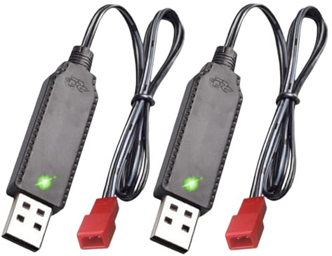 3.7V USB Ladekabel mit JST 2Pin Stecker Kompatibel RC Flugzeug RC Panzer RC Modellfahrzeug Buggy Auto Truck Boot für Universal 3.7V Lipo Akku (2)
