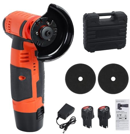 Calager Cordless Angle Grinder,12V Mini Angle Grinder Cordless with 2 Batteries and Charger,550W Electric Polishing Machine for Cutting,Grinding,Polishing