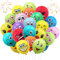 SPOKKI 120 Stück Emotion Serie Latex Luftballons 12 Zoll Smiley, Smiley Latex Luftballons für Kinder Geburtstag, Deko Jungen Mädchen Baby Shower