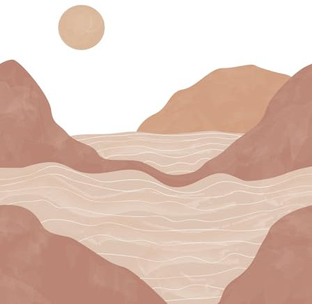 papier peint panoramique montagnes marron terracotta 2.5 x 2.79 m - ESTAhome