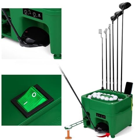 WaaYb Golf Driving Ball Launcher, Automatic Golf Ball Dispenser, Automatic Golf Ball Dispenser Powerless automatic machine, Golf Club Organizer for Indoor Golf Practice Equipment