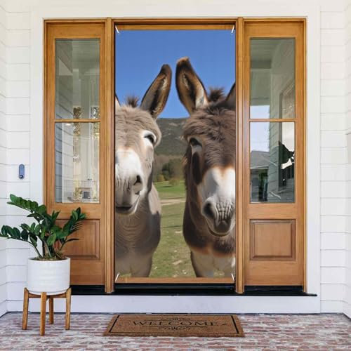 Lustige Esel Bedrucktes Türbanner Stoff Hängende Türabdeckung Hintergrund Poster für Zuhause Haustür Urlaub Party Dekorationen