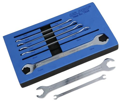 Ultra Thin Ratcheting Action Spanner Wrench Set Double Ended 6 – 19mm 7pc
