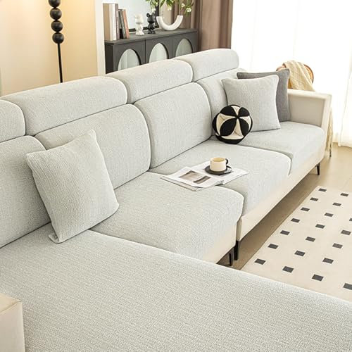 Funda De CojíN De Asiento De Sofá Cubre Protector De CojíN De Respaldo De Sofá EláStico 1 2 3 4 Plazas Cubierta De CojíN Repuesto Para Sofá, Lavable(1 Seater Cover L: 65-95cm, W: 65-95cm,Grey)