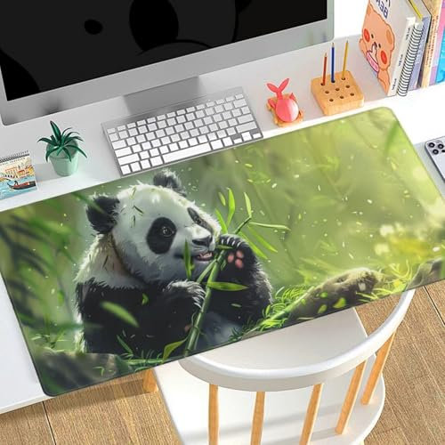 Tapis de Souris Chine Panda géant Tapis de Souris XXL 1500x800x3mm，Grand Tapis de Souris Gamer，Tapis Bureau Antidérapant Étanche，sous-Main Bureau Large en Tissu，Maison Bureau Décor Cadeau Homme F42