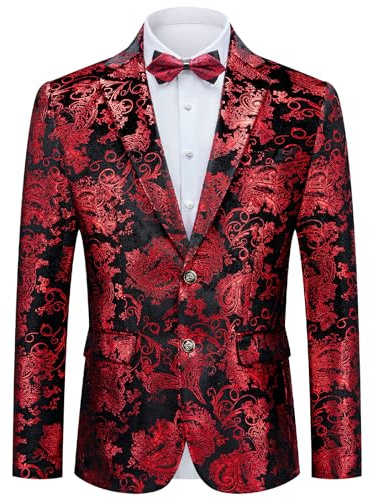 Autsel Sakko Herren Pailletten Glitzer Party Blazer Slim Fit Hochzeit | Smokingjacke, Jacquard Anzugjacke, Casual, Tuxedo, Formal Dinner Sakko, Clothing
