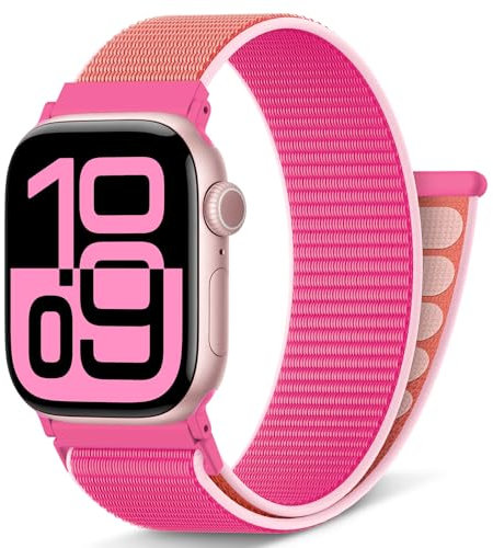 AMSKY Nylon Correa Loop Deportiva Compatibile Con Correa Watch 40mm 38mm 41mm 42mm 44mm 45mm 46mm 49mm Mujer Hombre, Soft Original Sport Loop por iWatch 10 9 8 7 6 5 4 3 SE Ultra 2 1