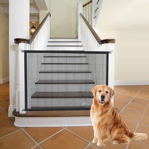 Treppenschutzgitter,Treppenschutzgitter Ohne Bohren Türgitter Türschutzgitter Türschutzgitter Ohne Bohren Treppengitter,Treppenschutzgitter Ausziehbar für Treppen Türen Terrasse(110x 72cm,Schwarz)