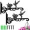 MIVITOOM 2 Pack Iron Hanging Basket Bracket Outdoor, Wall Hooks for Hanging Planters Lantern Bird Feeder Wind Chime Fence or Garden Decoration Sturdy Metal Plant Hangers