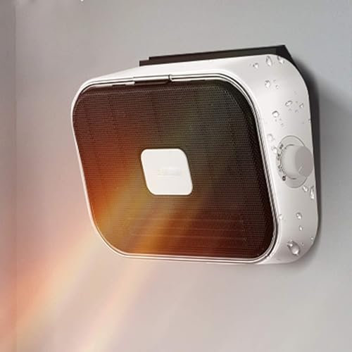 Bathroom Electric Fan Heater - Wall-Mounted, Down Flow, Water Splash Proof,- Ideal for Bathrooms Laundry Areas
