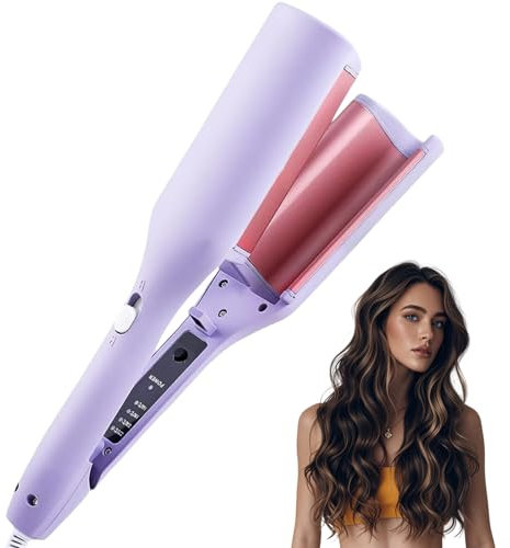Ferro Arricciacapelli a Onda, 32mm Ferro Arricciacapelli, 4 Temperatura Regolabile, Ferri Arricciacapelli a Forma di Uovo Francese, Beach Waves, ferro crespo portatile, per Tutti Tipi di Capelli