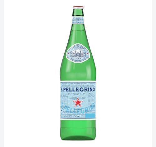 500ml Glass San Pellegrino Sparkling Mineral Water x6 Glass Bottles.