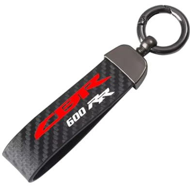 Porte-clés Moto en Cuir et Fibre de Carbone pour Honda CBR 600 RR CBR 600RR CBR600rr 2003-2007 2006 Porte-clés en Cuir de Haute Porte-clés Moto Portable Polyvalent Durable Accessoires