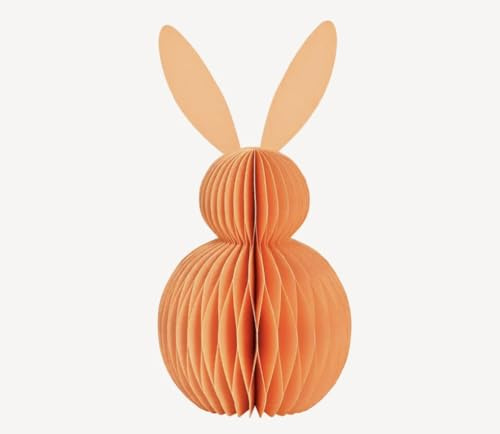Seyila Home Papierhase 3 er Set in Wabenoptik, Honeycomb Dekoration aus Papier/Pappe, Größen (Apricot, 10 cm)