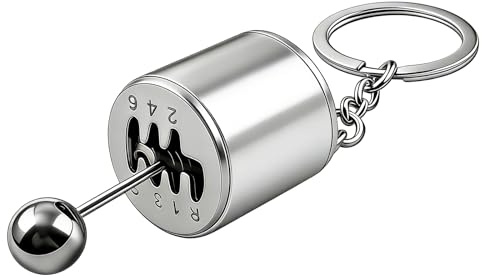 EZVEZS Auto Schaltknauf Schlüsselanhänger,6-Gang Shifter Schlüsselanhänger,Metall Schalthebel Anhänger Fidget Gear Shift,Getriebe-Schlüsselanhänger,6-Gang-Schalthebel Autoteile Schlüsselanhängers