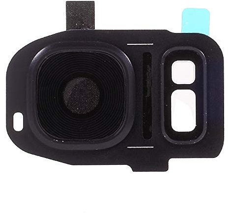 jbTec® Kamera-Scheibe mit Rahmen passend für Samsung Galaxy S7 / S7 Edge - Glas Rückseite Linse Camera Ersatz Ersatzteil, Farbe:Schwarz