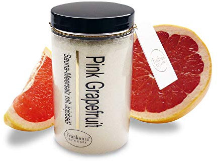 Frankonia BATH & SPA Sauna Salz Peeling Pink Grapefruit – 400 g Meersalz-Körperpeeling mit Jojobaöl & Vitamin E – Dusch- & Body Scrub für alle Hauttypen – Vegan & ohne Parabene