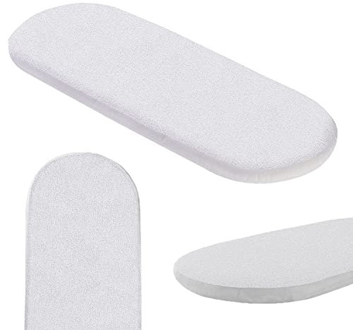 Sunshine Comforts | Cotton Terry Towel Waterproof Mattress Protector for Moses Basket | Stretch Skirt Moses Mattress Protector Breathable, Super Absorbent, Noiseless, Hypoallergenic White (35 x 70 cm)