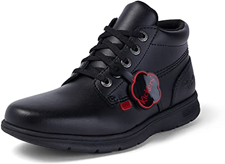Kickers Youth Unisex Kelland Lace Leather Boot, Black, 5 UK