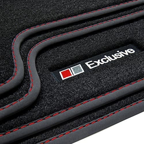 tuning-art A48-P2 Fußmatten Exclusive-Line passend für Audi A3 8V Sportback Limo Audi A3 8Y 2013-, Naht:Rot