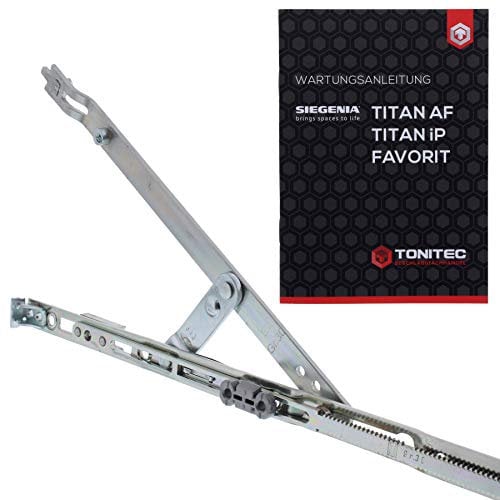 SI Siegenia Fenster Schere 7 TS silber 283455 + ToniTec Wartungsanleitung für TITAN AF, TITAL IP, FAVORIT Fensterbeschläge (571-801mm)